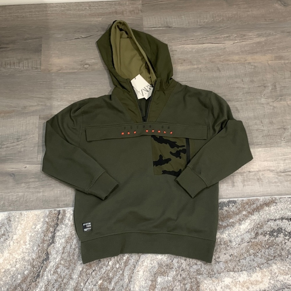 Zara hoodie zip up boys 13-14 NWT